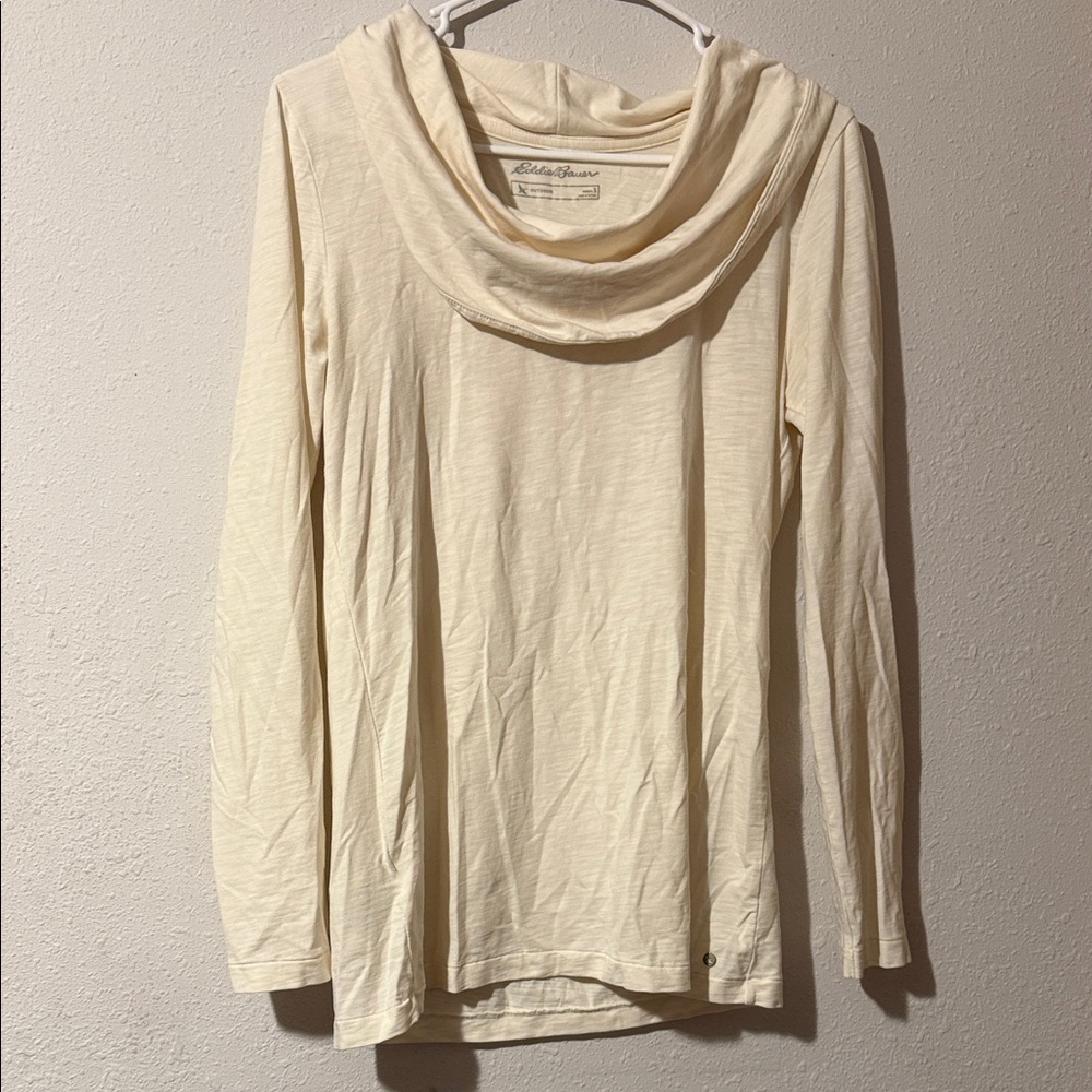 Eddie Bauer Cream Cowl Neck Top